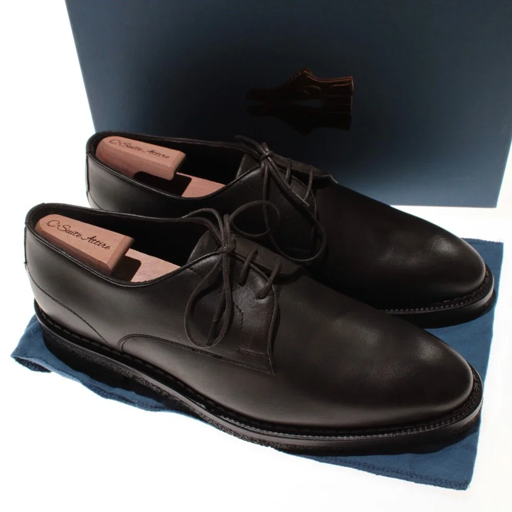 Di Bianco NWB Derby Dress Shoes Size 12 US in Dark Brown Leather Made in Italy